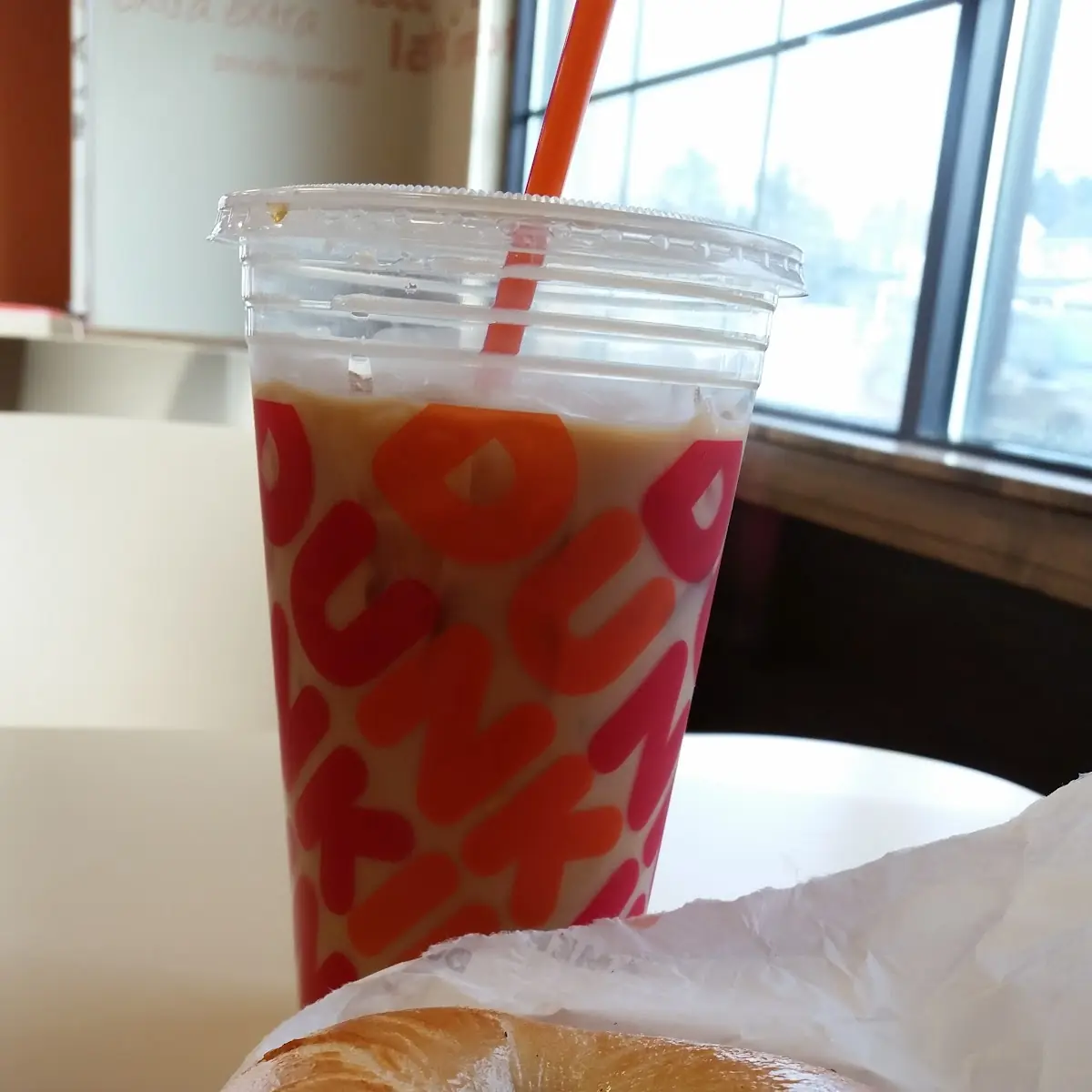 Bacon Egg and Cheese Bagel and Medium Iced Coffee
