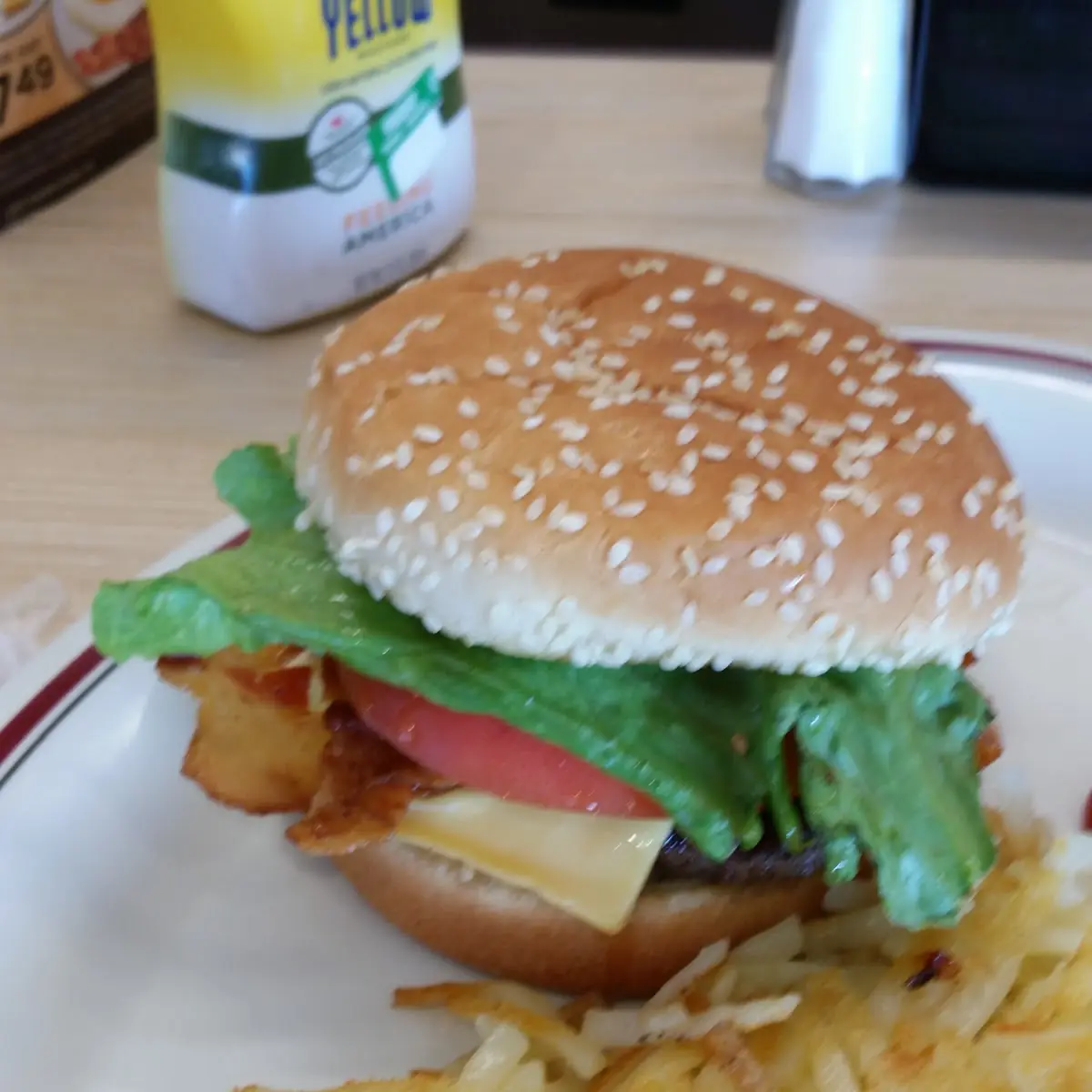 Looks Like a Bacon Hamburger with Hash Browns