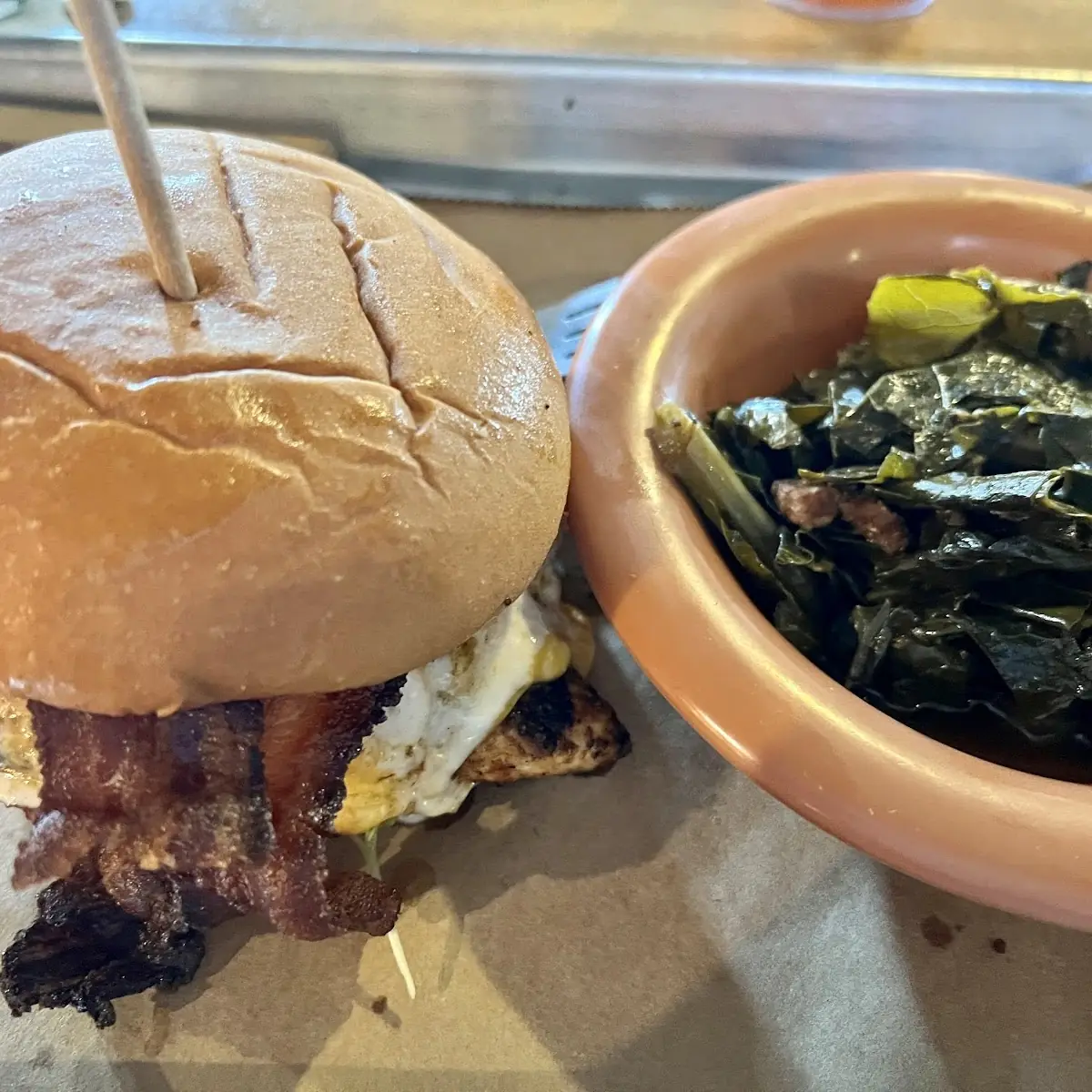 Bacon Cheeseburger with Greens