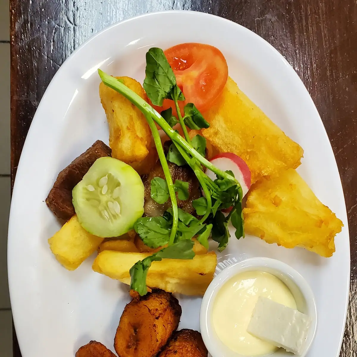 Yuca and Fried Plantain