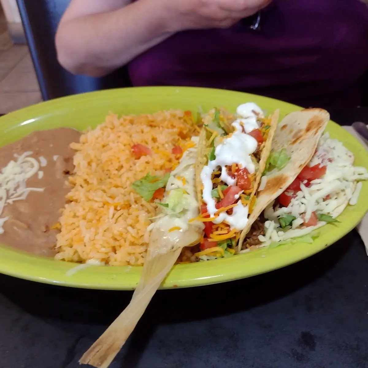 Cheese Burrito with Rice and Beans
