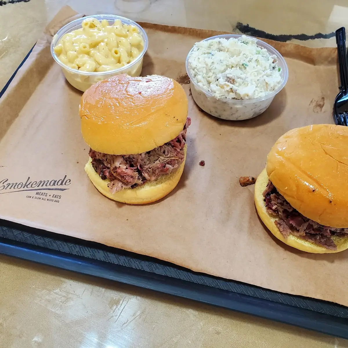 Pulled Pork Sandwich and Brisket Sandwich