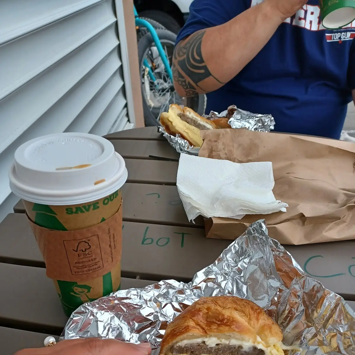 Egg Sausage & Cheese Croissant Sandwich