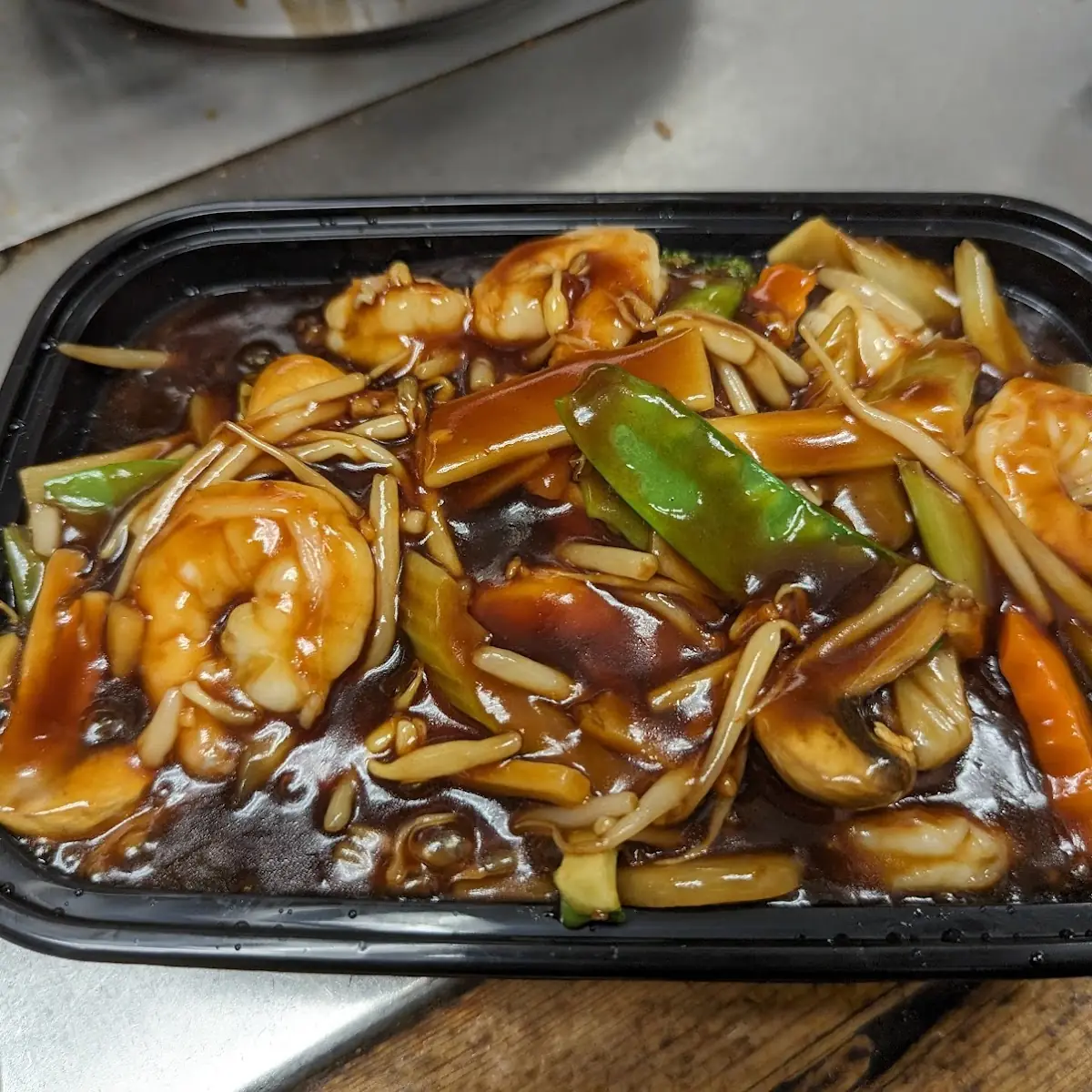 Shrimp with Pan Fried Noodles