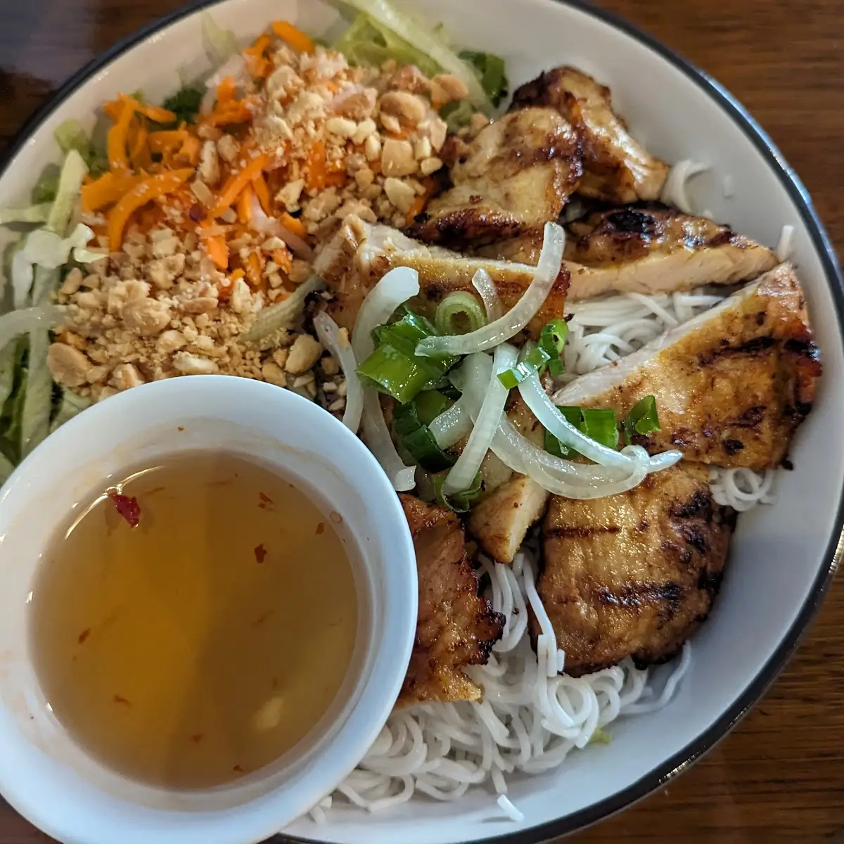 Vermicelli Noodles Topped w Charbroiled Meat