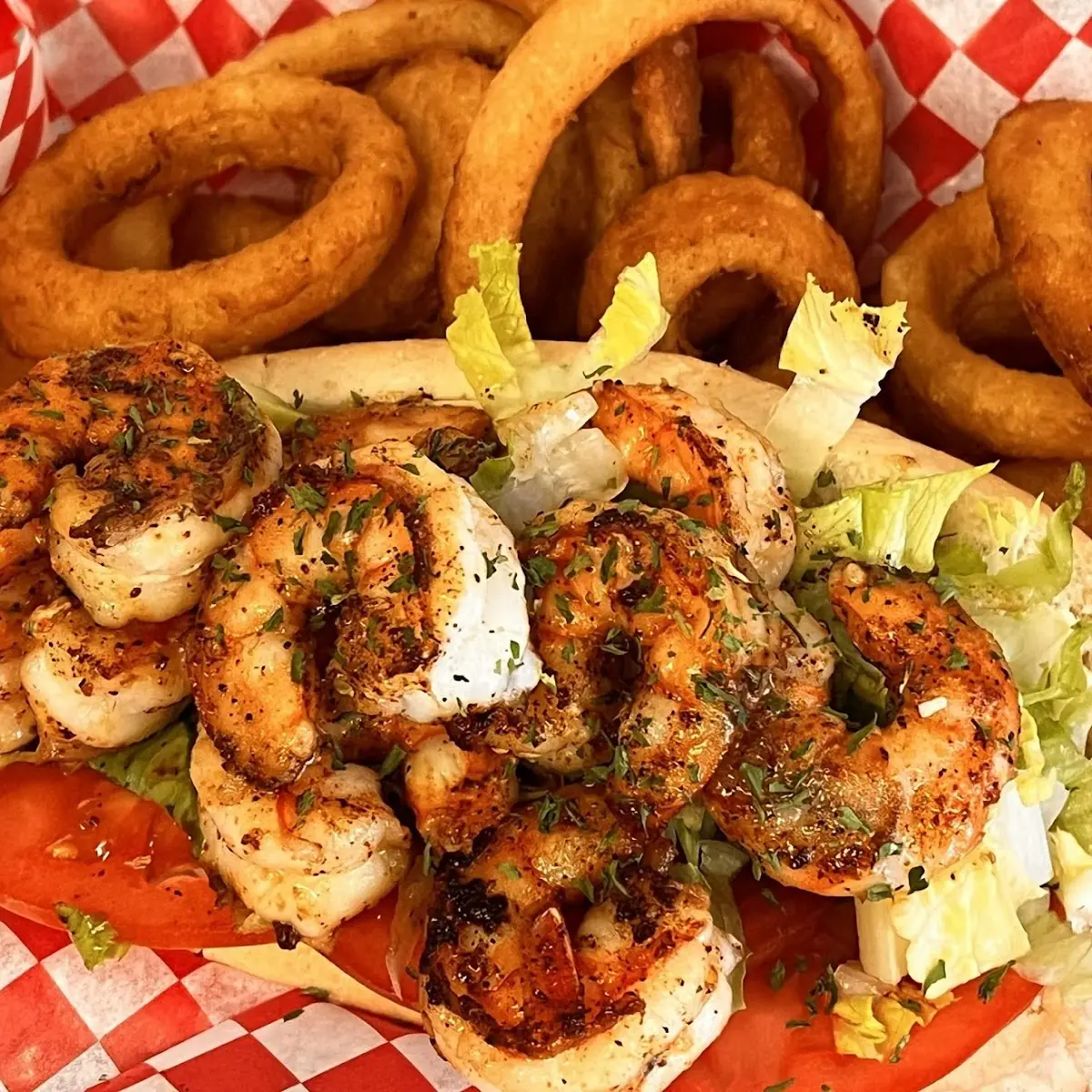 Grilled Shrimp Fry Basket