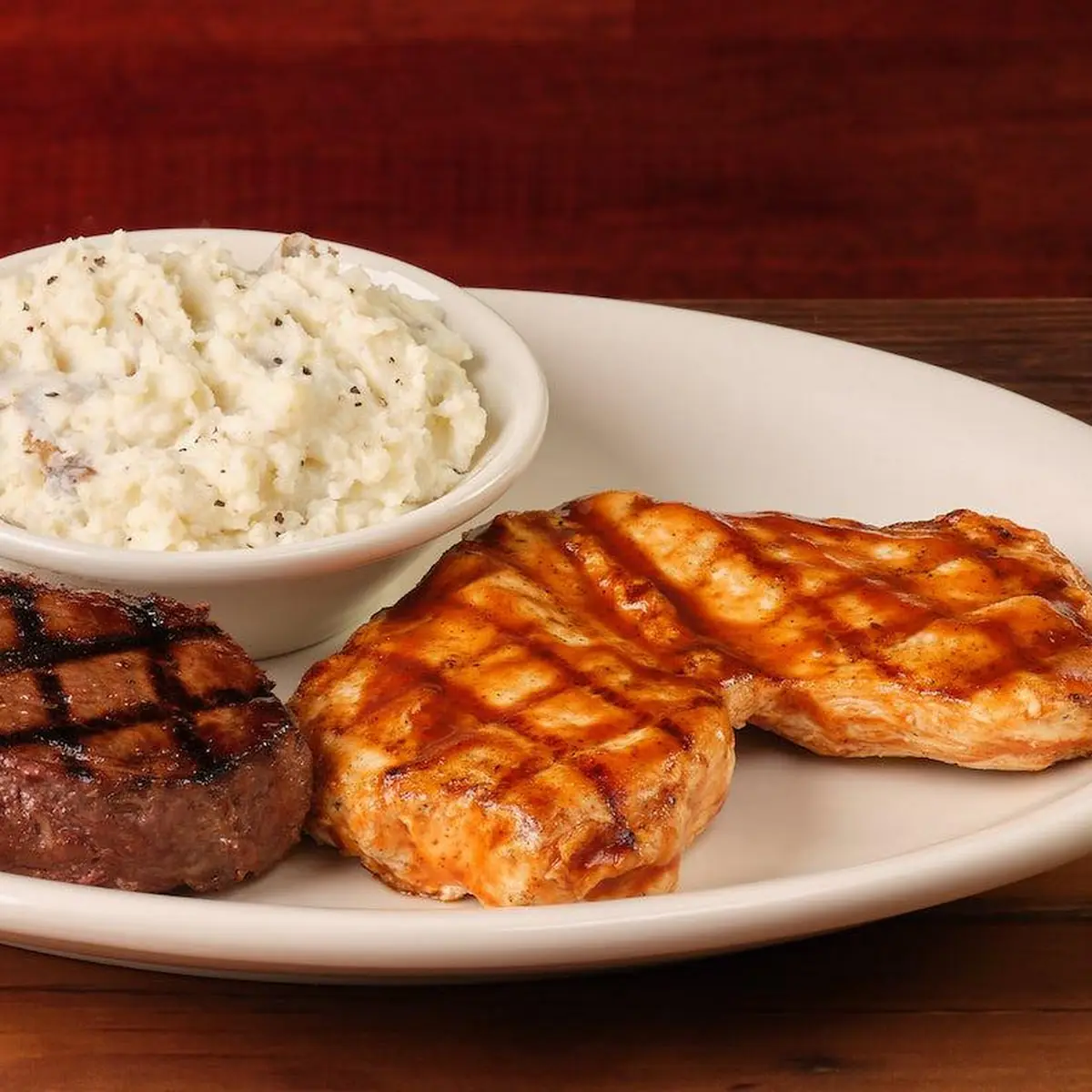 Grilled BBQ Chicken & Sirloin 6oz