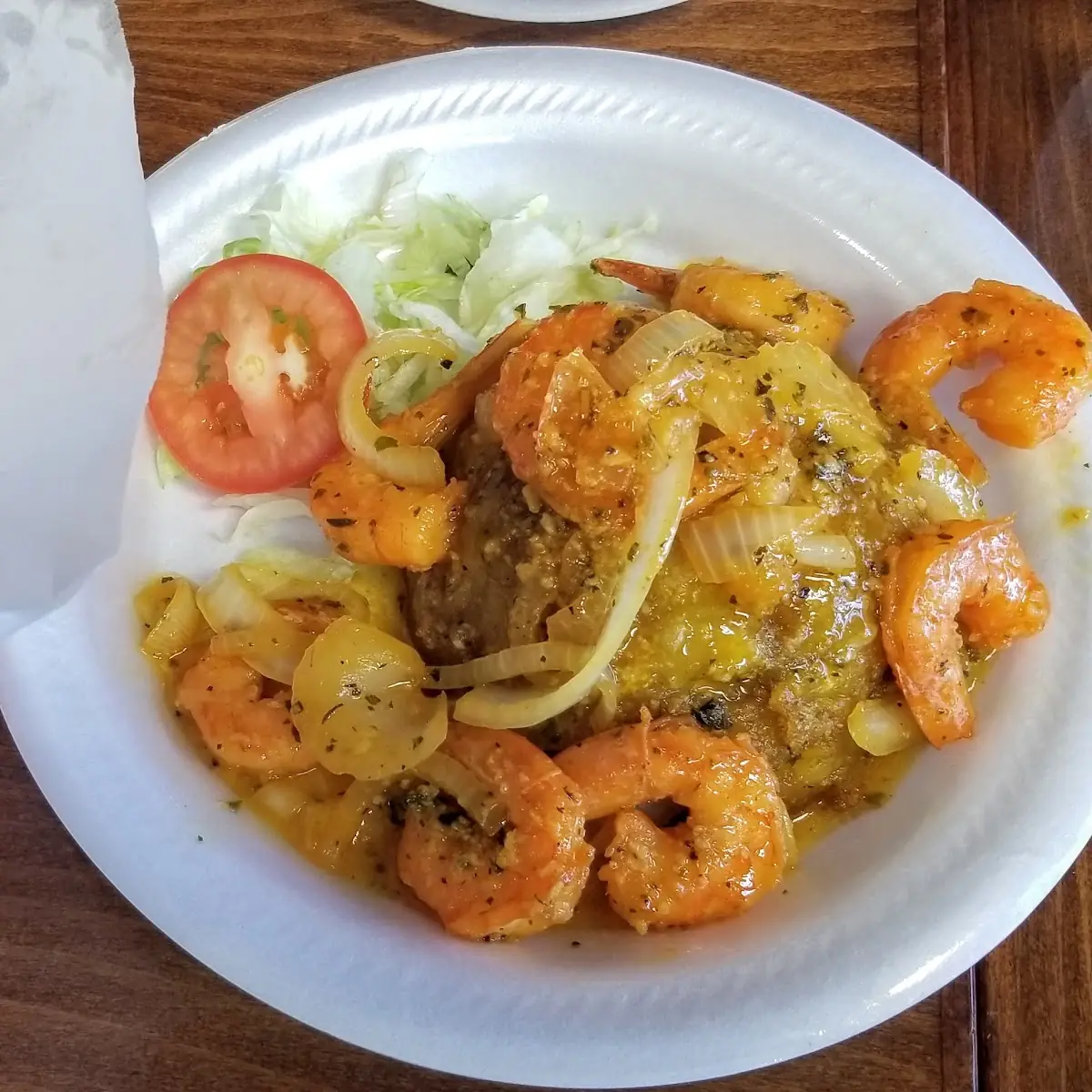 Mofongo with Shrimp in Garlic Sauce