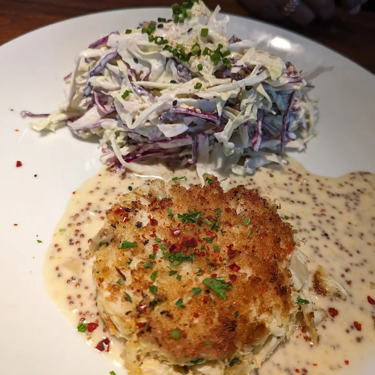 Jumbo Crab Cake with Coleslaw