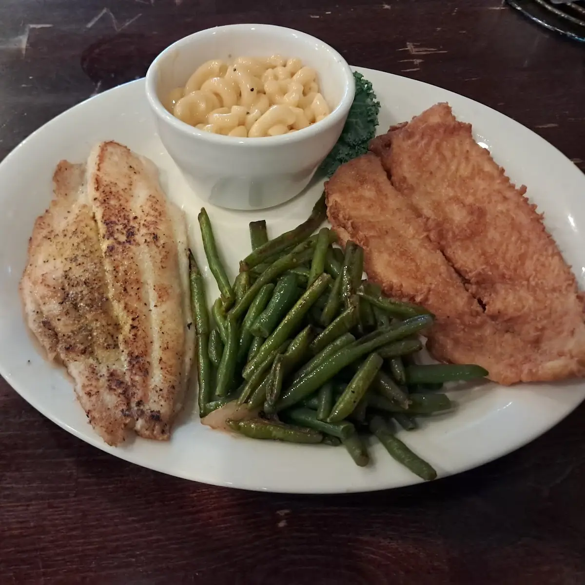 Fried Cod and Green Beans