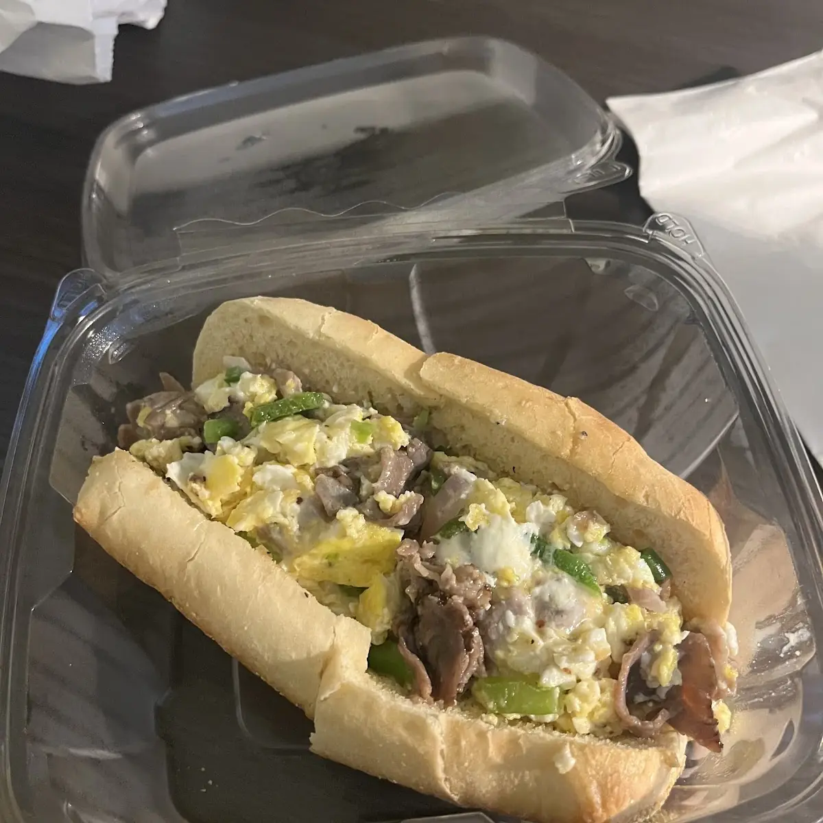 Breakfast Philly Cheese Steak Sandwich