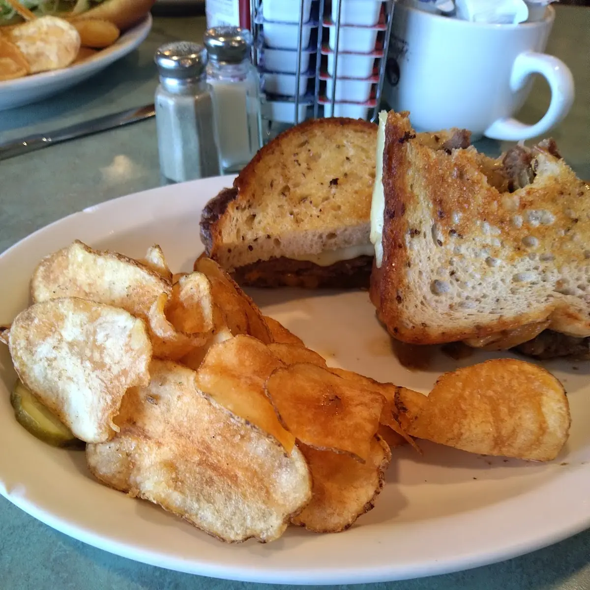 Patty Melt with Homemade Chips
