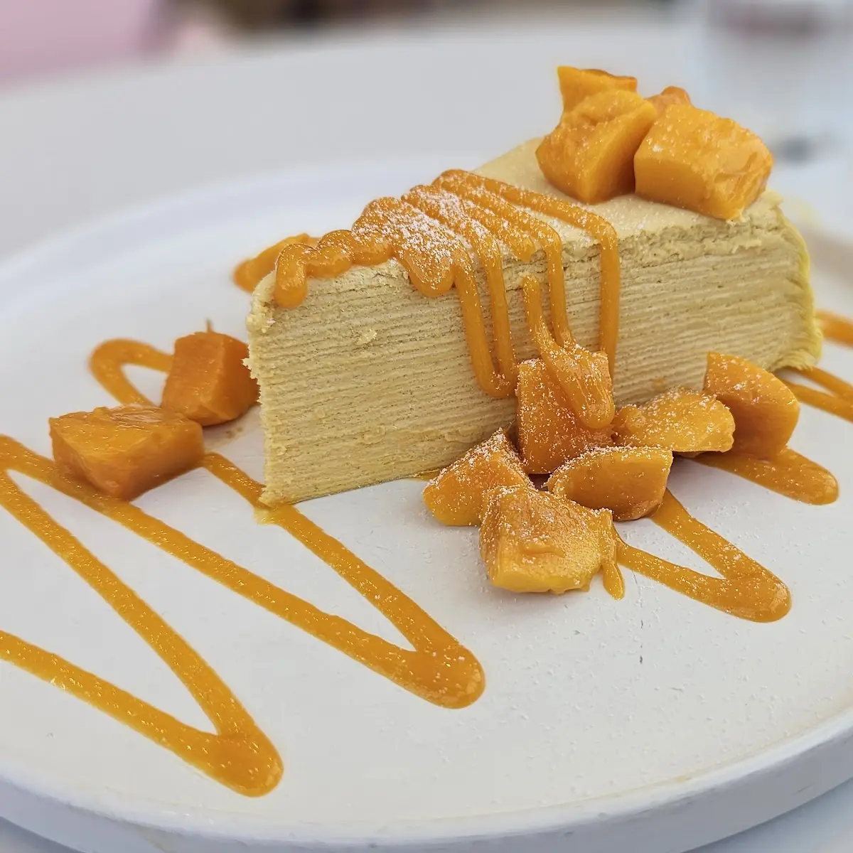 Mango Mille Crepe Cake Slice