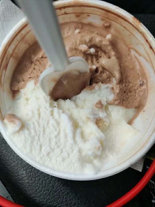 Nutella Ice Cream and Vanilla Ice Cream