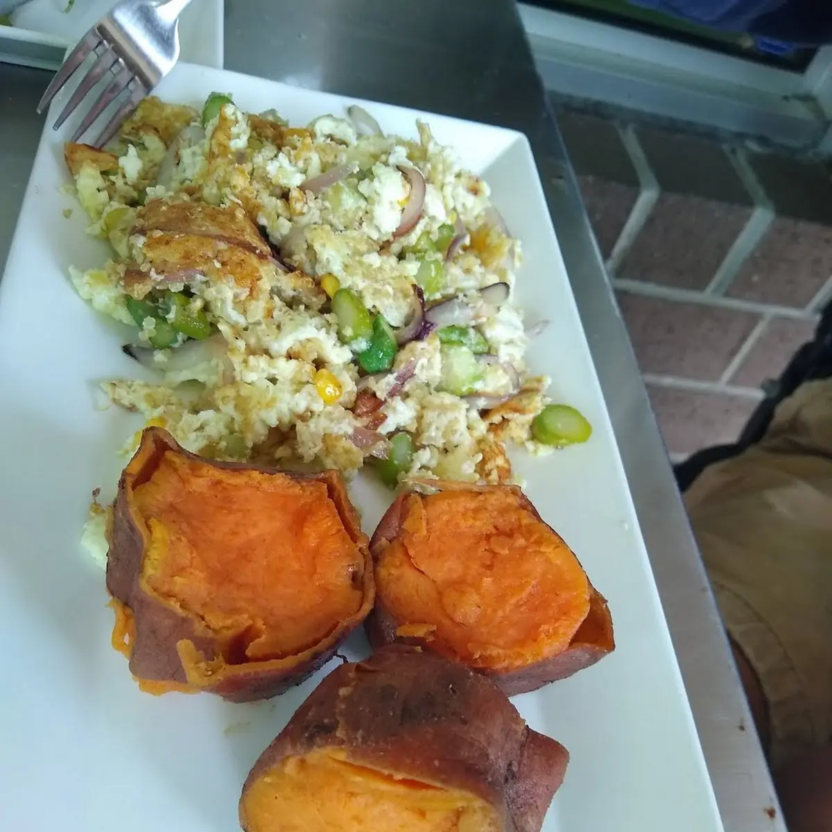Eggs and Quinoa Sweet Potato