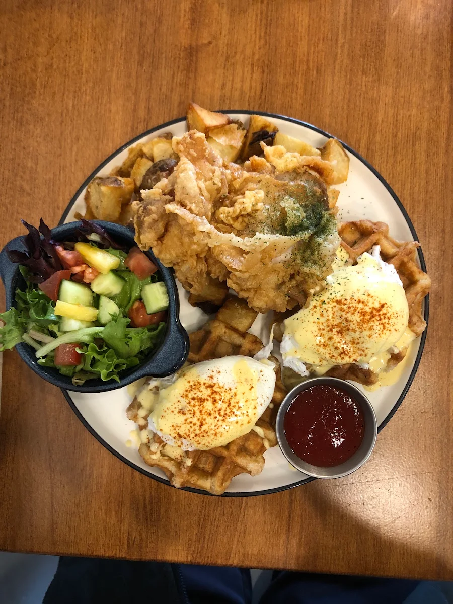 Chicken Waffle Benny, The Chef's Playground Eatery