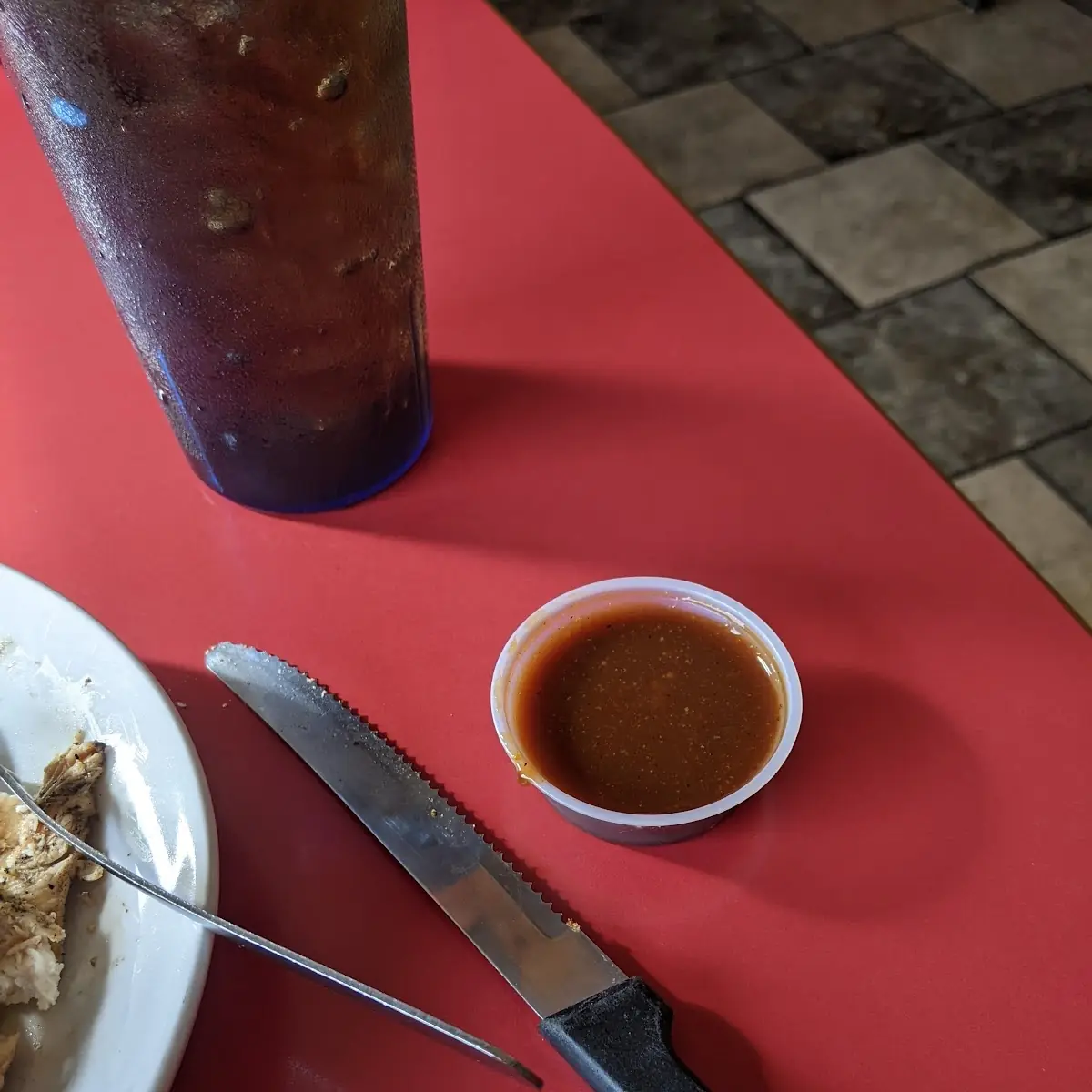 Tiny Portion of BBQ Sauce