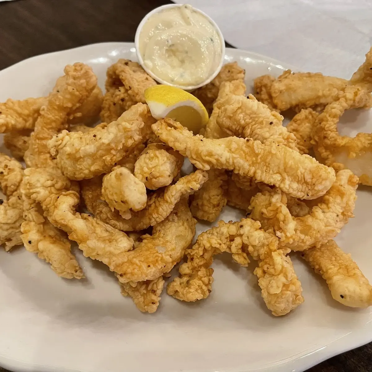 Fried Calamari Rings with Lemon