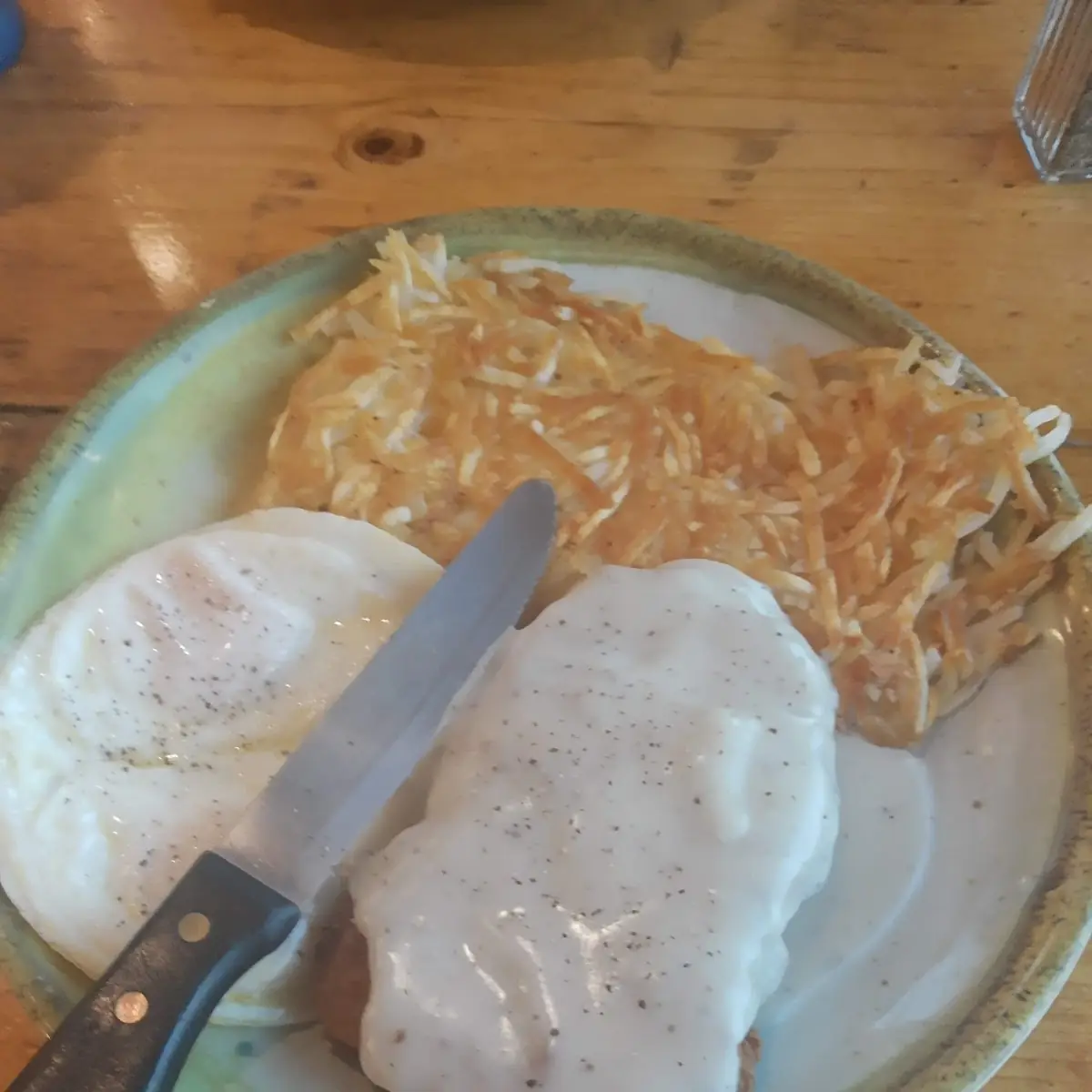Large Country Fried Steak and Eggs
