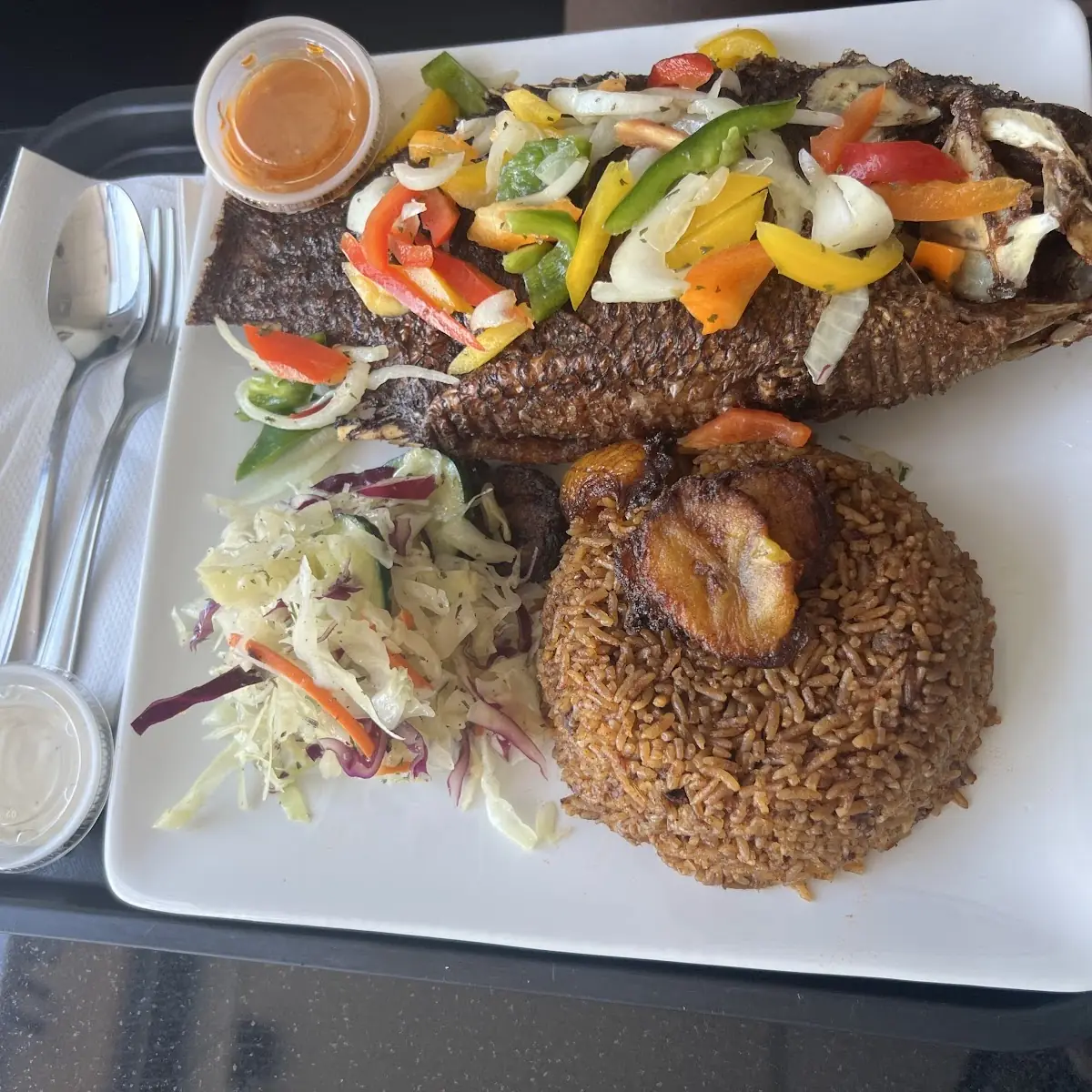 Jollof Rice and Tilapia Fish