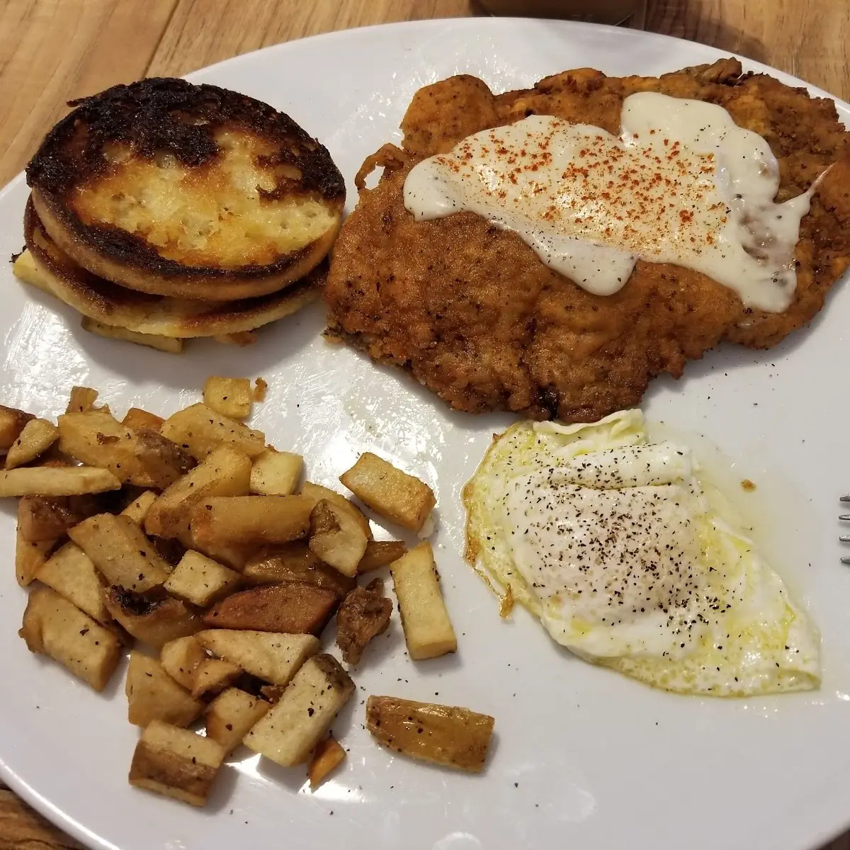 Half of Chicken Fried Steak and Eggs