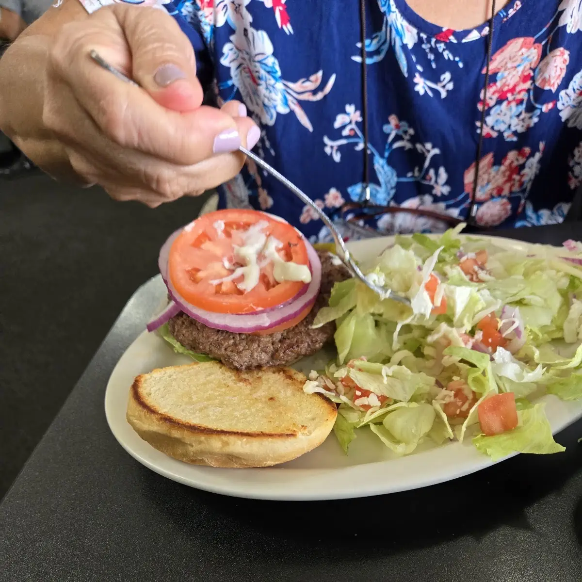 Cheeseburger with Small Salad