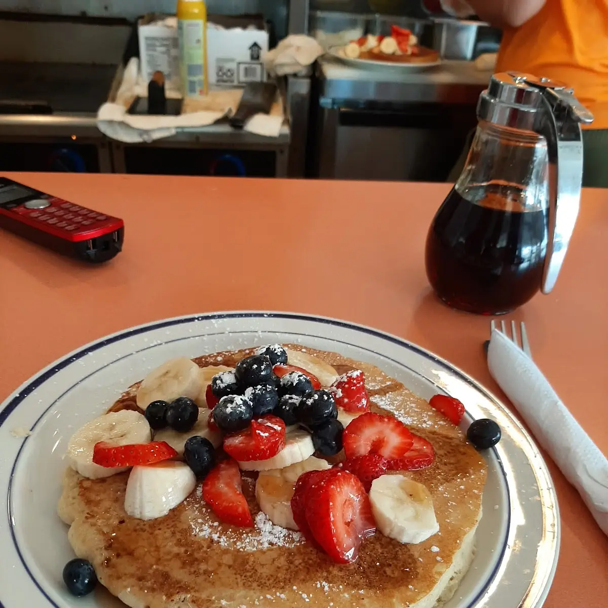 Nutella Pancakes with Fresh Fruit Bananas Strawberries or Blueberries