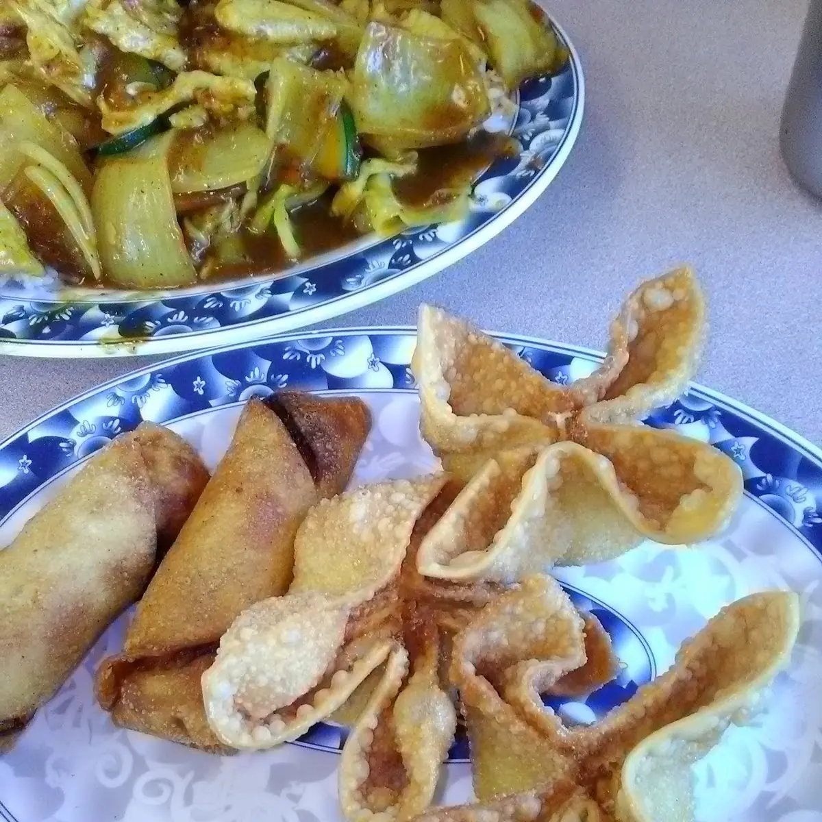 Crab Rangoon and Egg Rolls