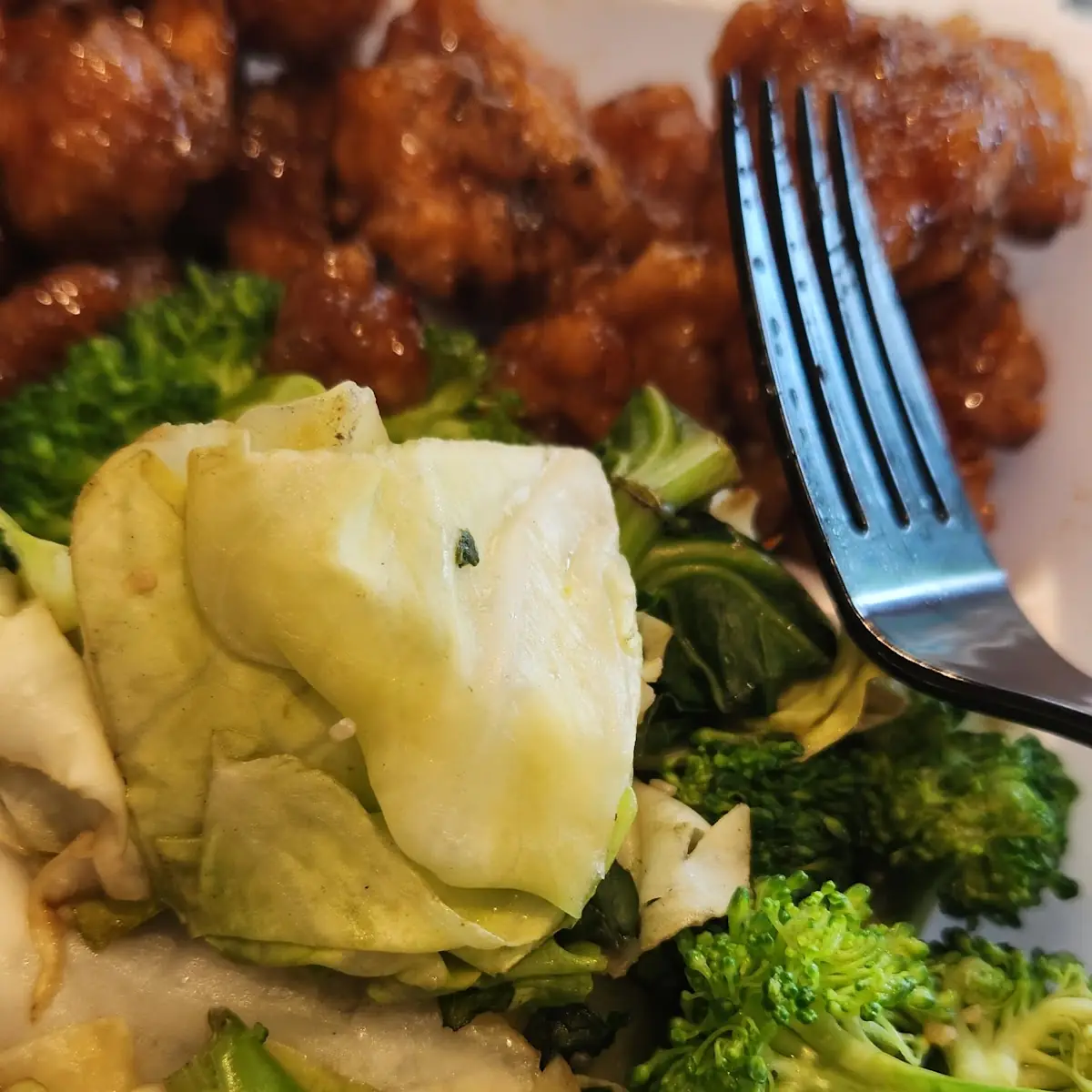 Steamed Vegetables Wirh Orange Chicken