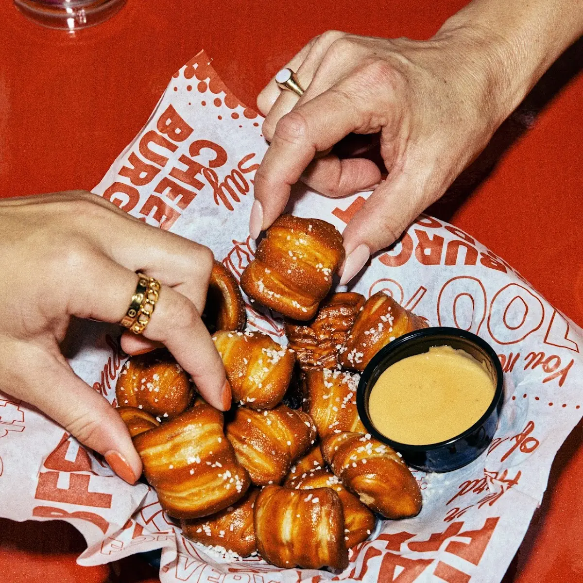 Pretzel Bites with Cheese Sauce
