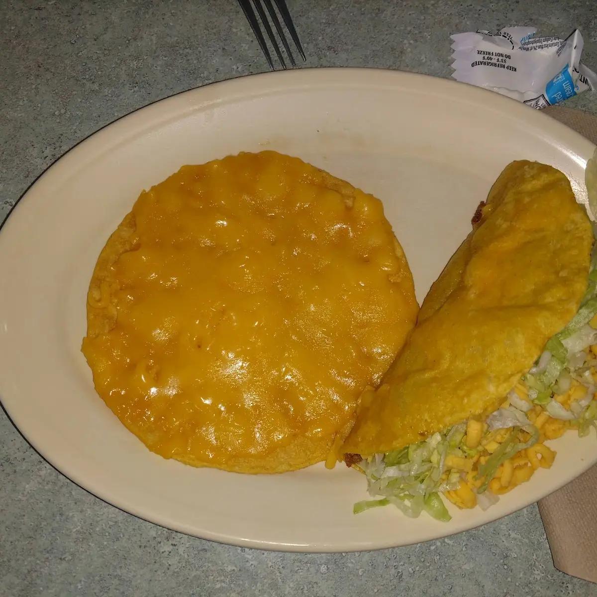 Cheese Crisp and Crisp Beef Taco
