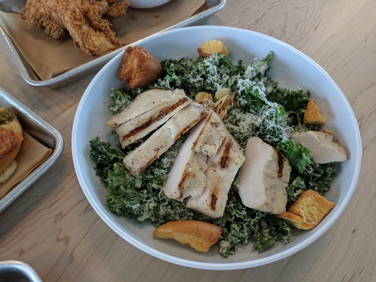 Kale Caesar Salad with Chicken