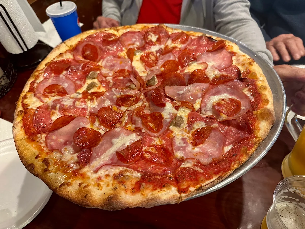 Deep Dish Pepperoni and Sausage Pizza