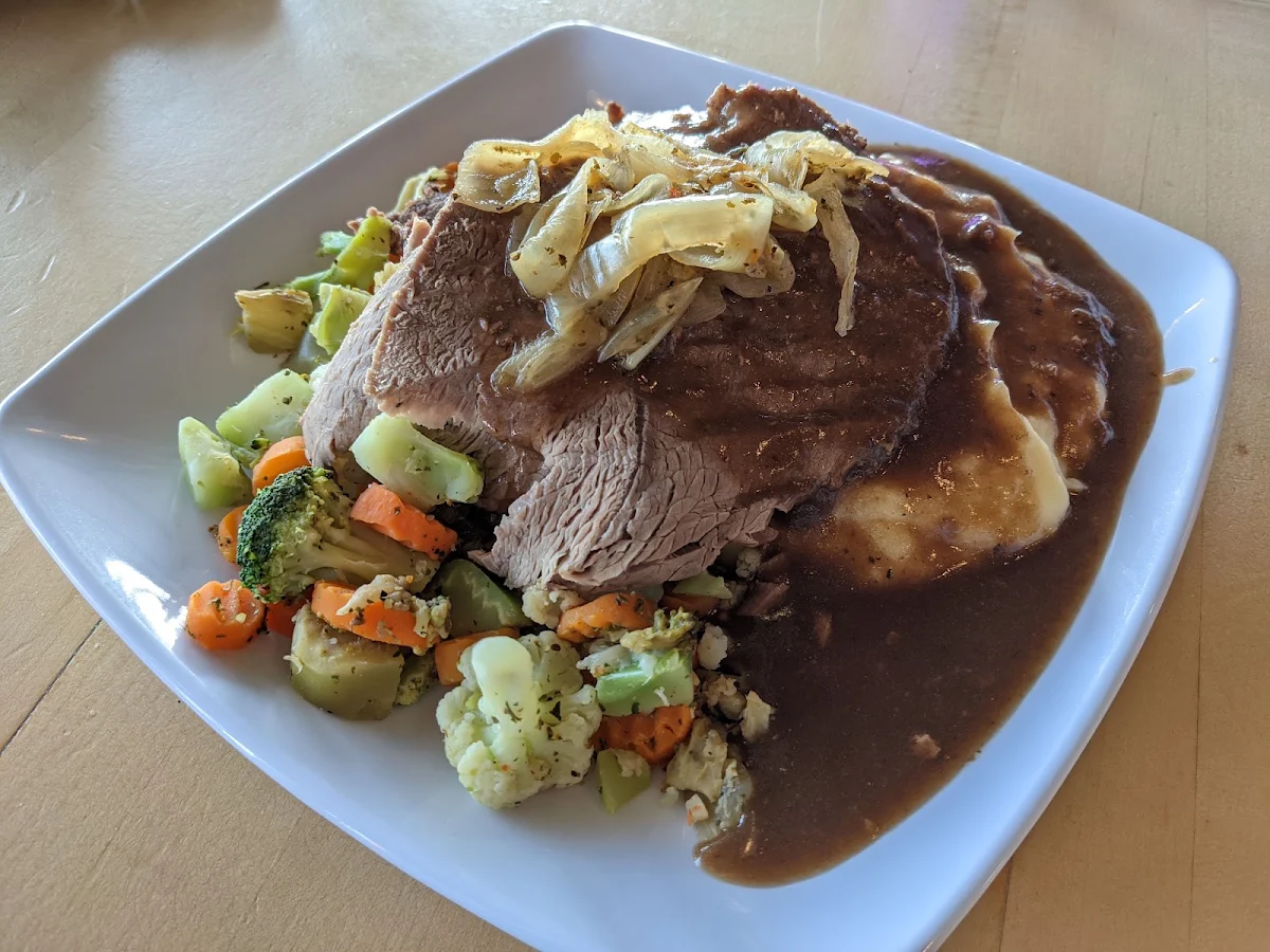 Roast Beef with Mashed Potatoes and Gravy, Sharky's Chophouse & Eatery