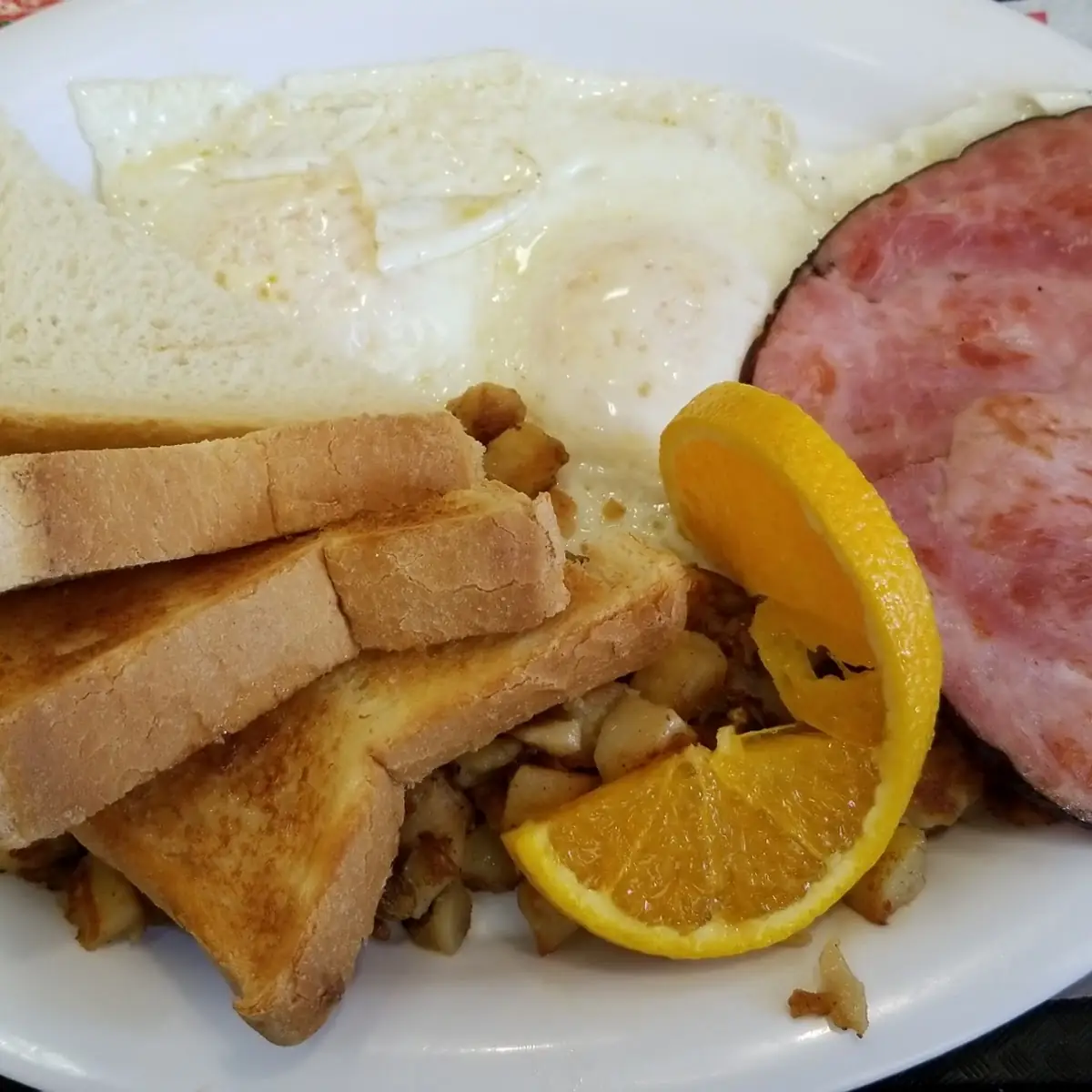 Breakfast Platter with Burrito Potatoes and Ham