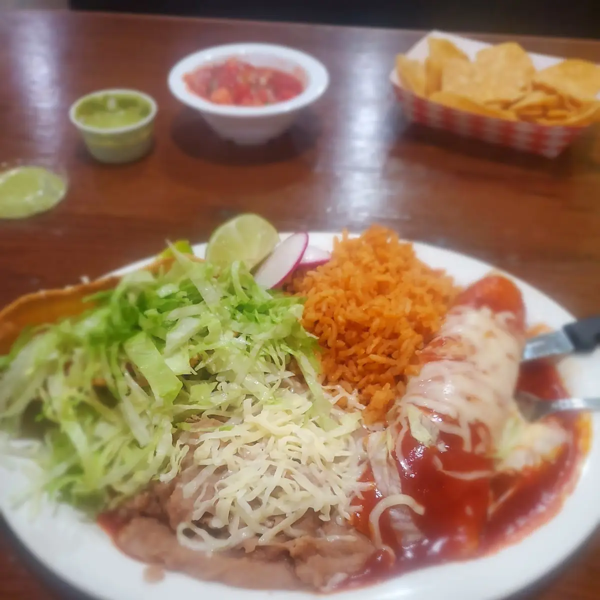 Taco and Enchilada Plate