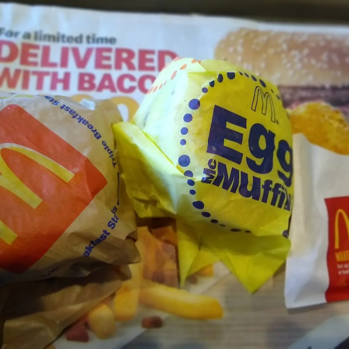 Sausage Mcmuffin and Bacon Mcgriddle