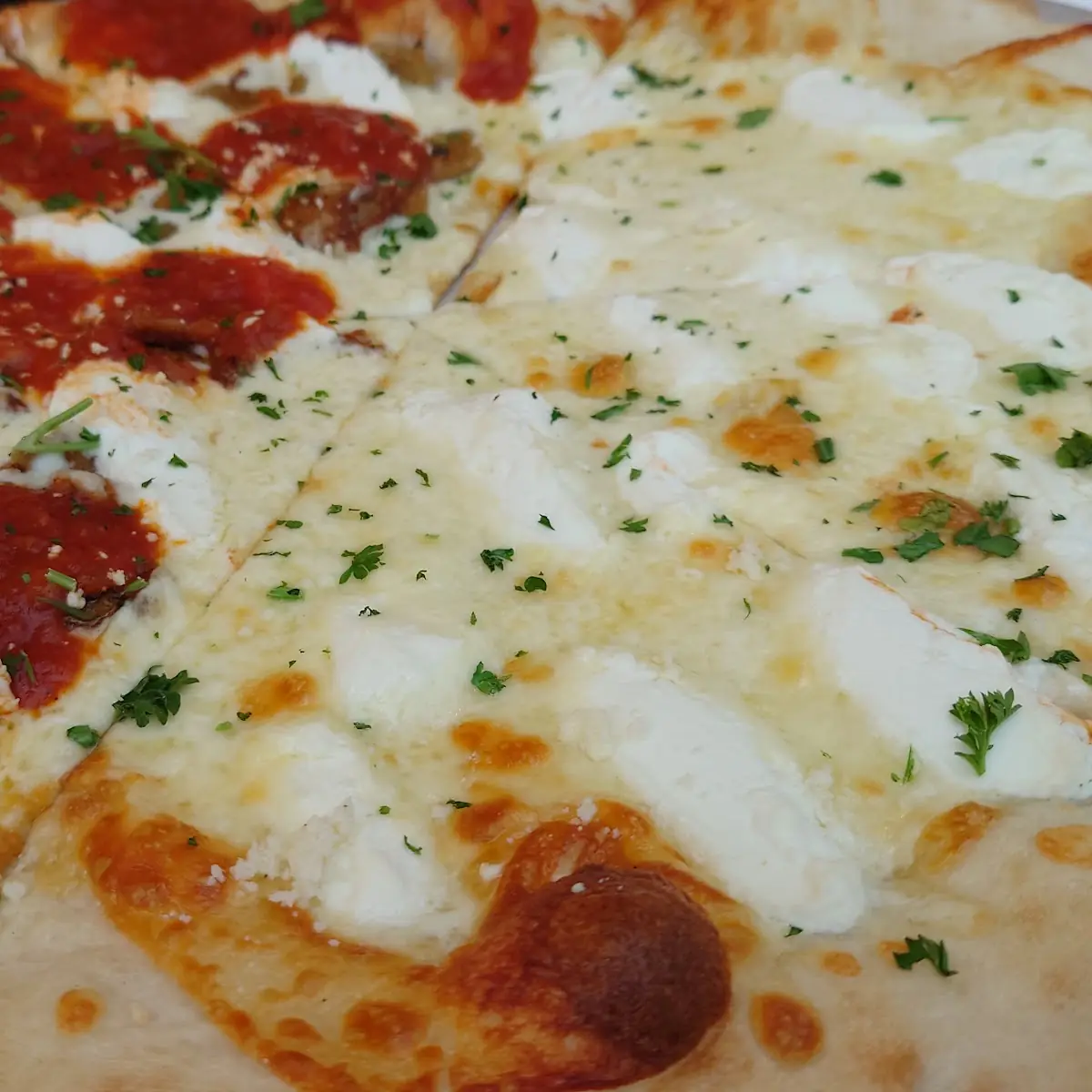 Eggplant Pizza & 4 Cheese Pizza