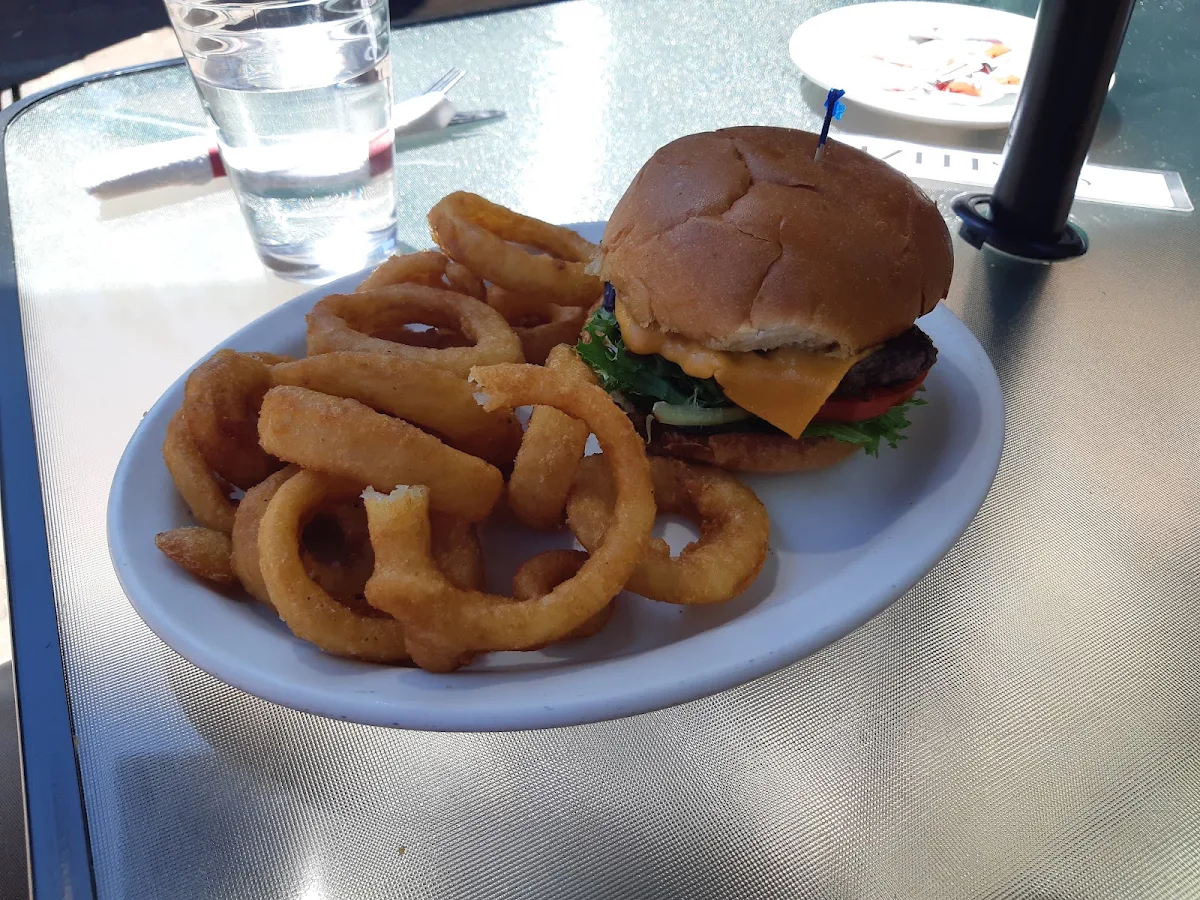 Big Box Burger with Onion Rings
