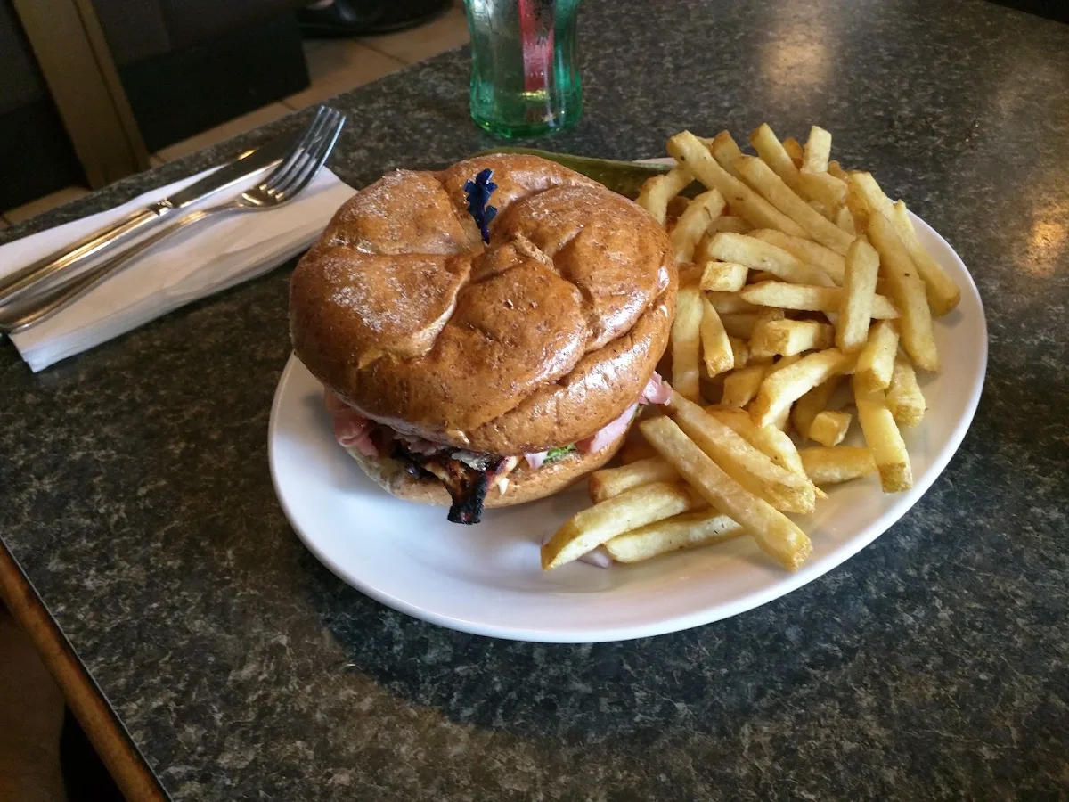Cordon Bleu Burger and Fries