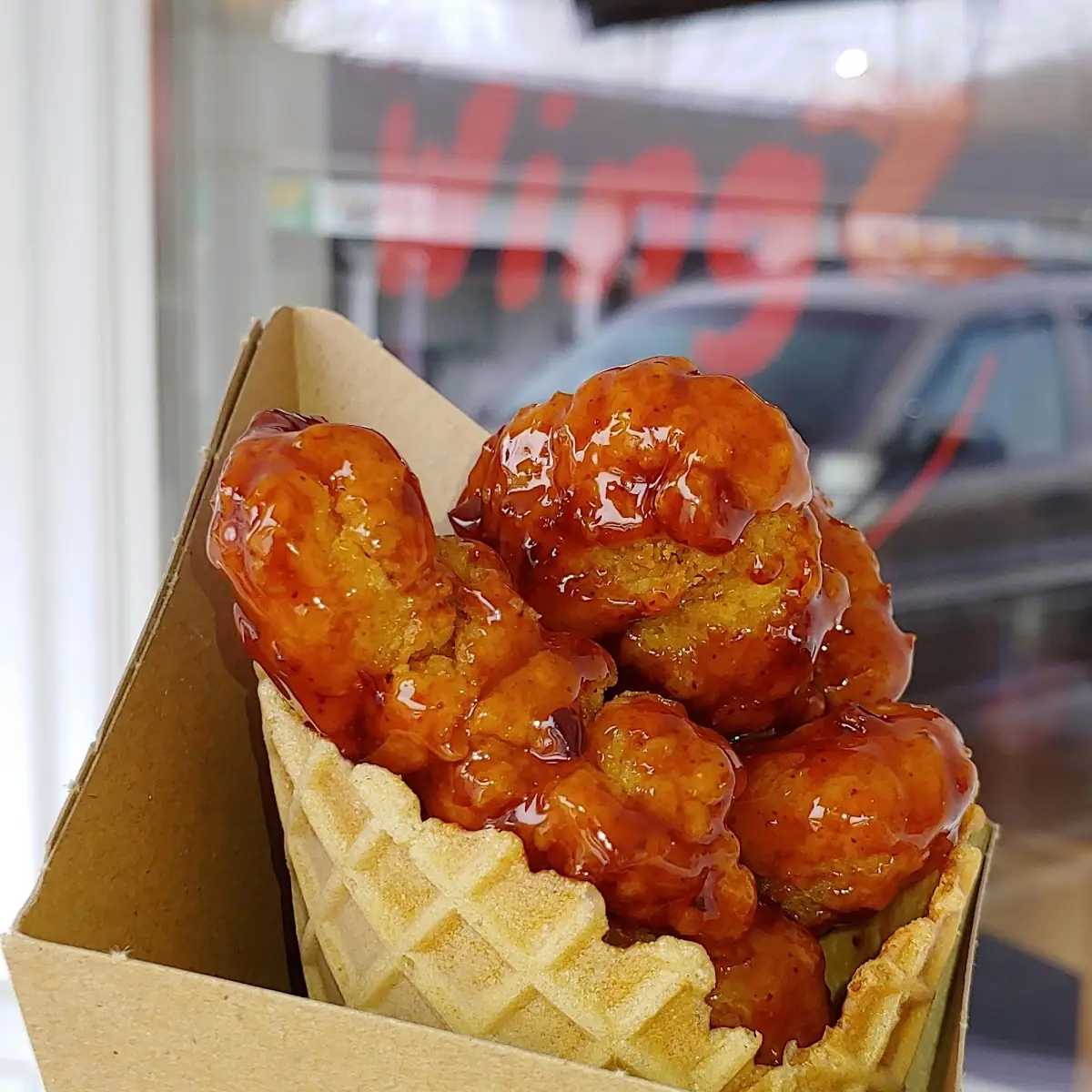 Chicken in a Waffle Cone