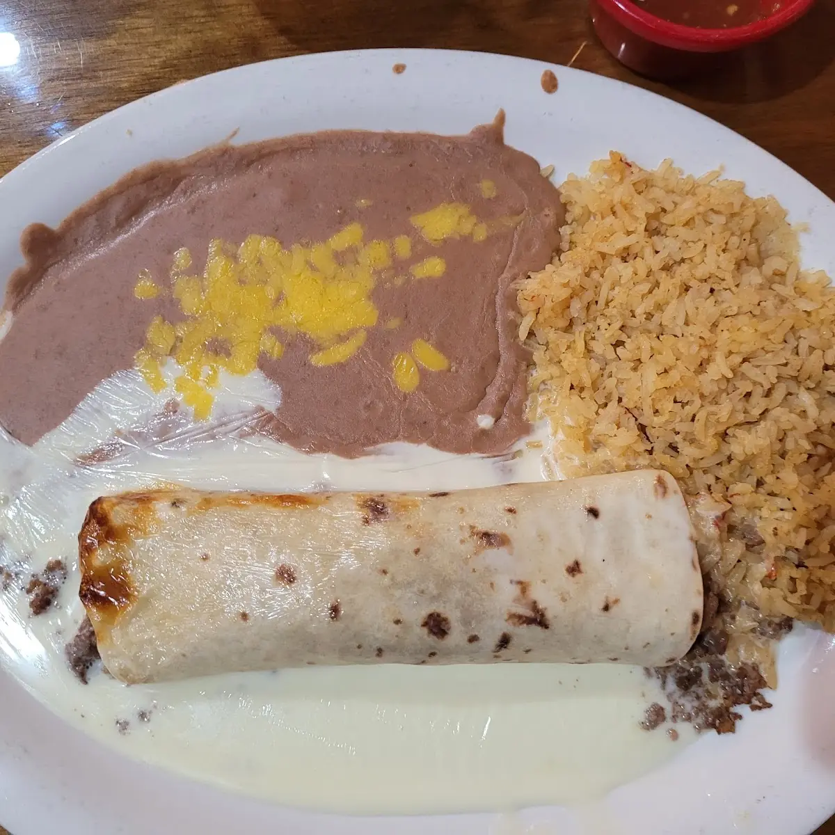 Beef Burrito with Queso Cheese