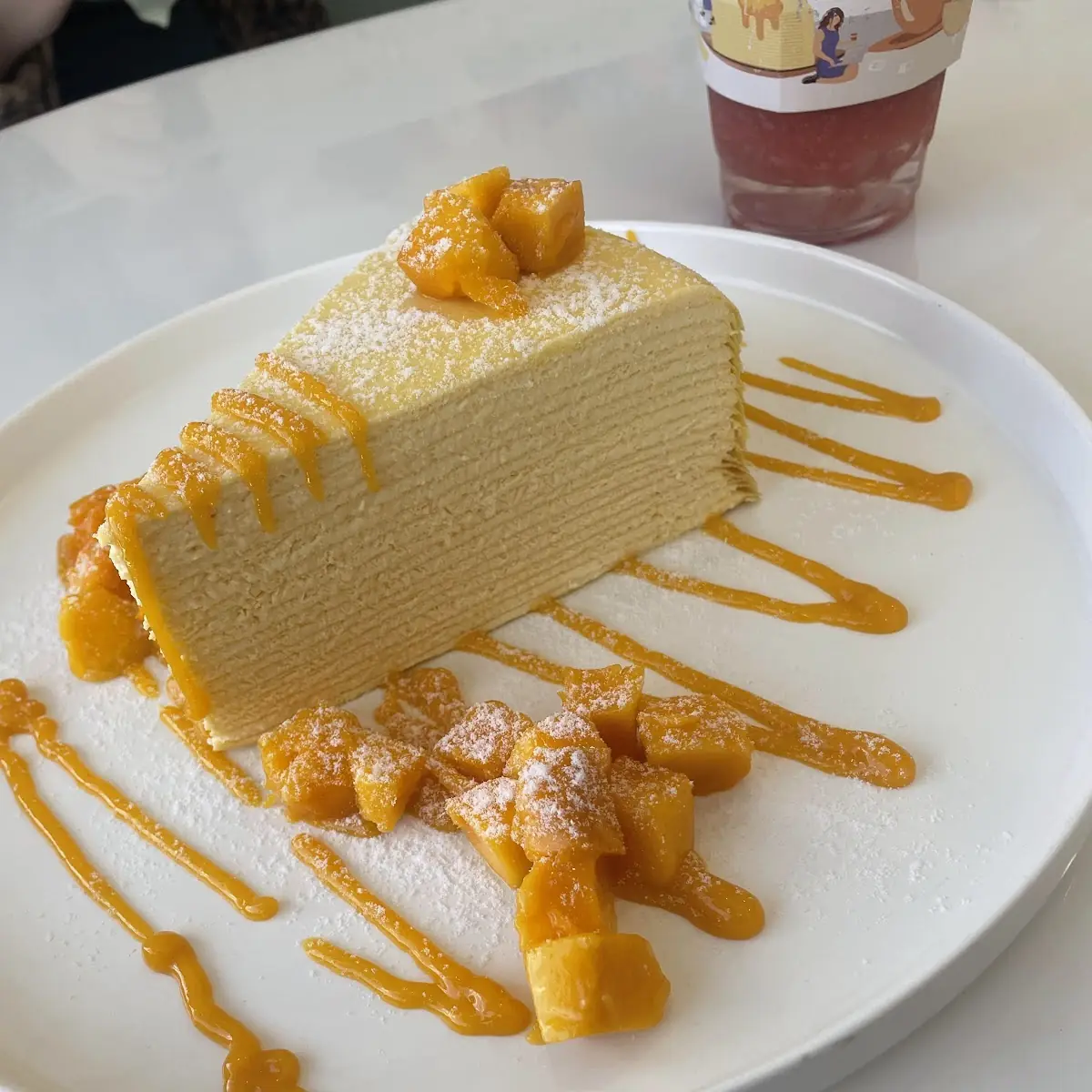 Durian Mille Crepe Cake Slice