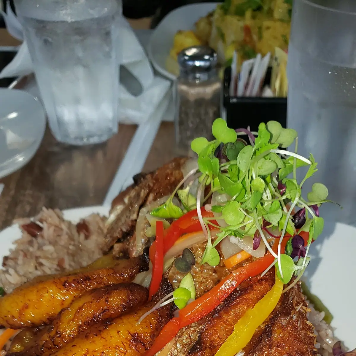 Fried Rice and Peas with Snapper