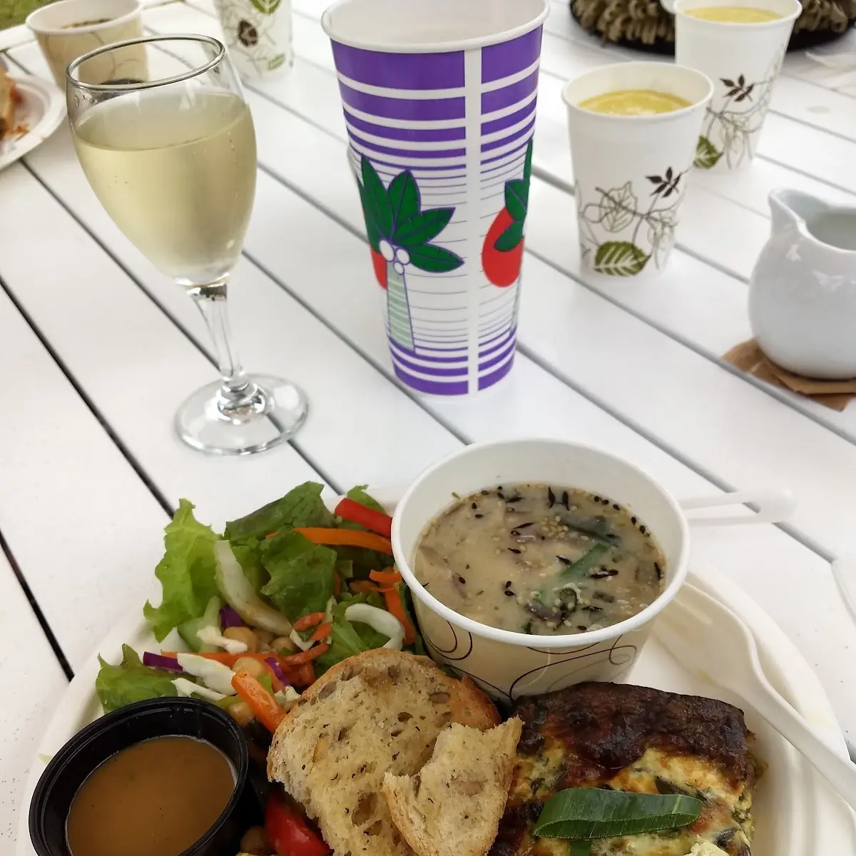 Crustless Quiche with Miss Mushroom Soup and Salad