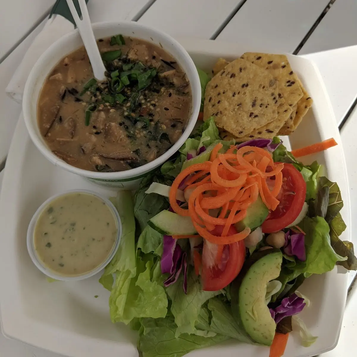 Miso Mushroom Soup and Salad