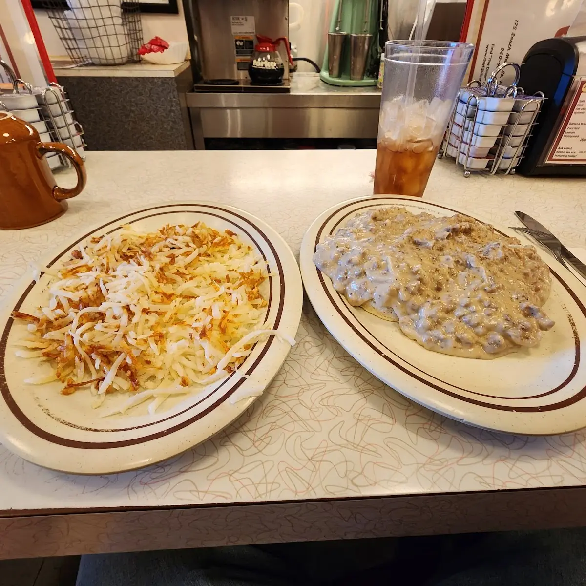 Biscuits and Gravy with Hash Browns