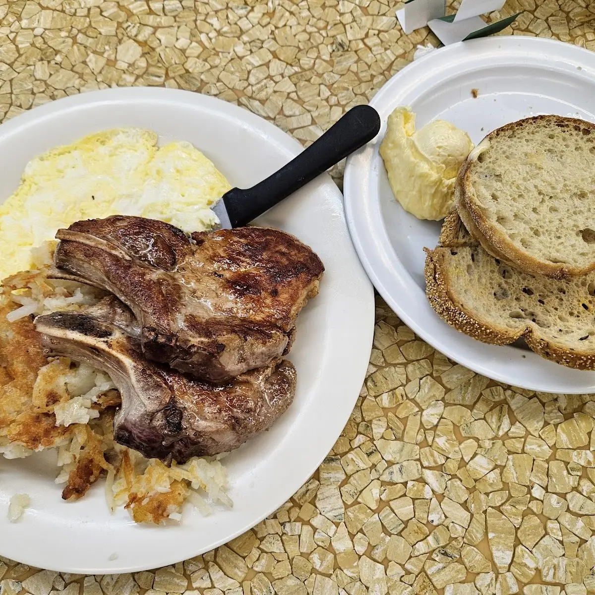 Center Cut Pork Chops and Eggs