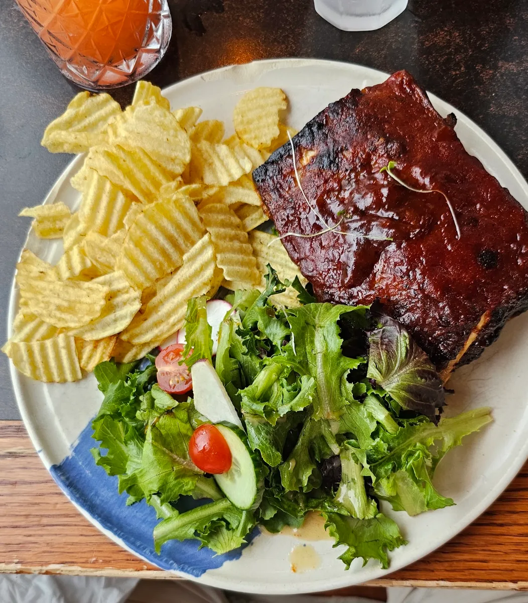 Rack of Pork Ribs Crisps and Lettuce