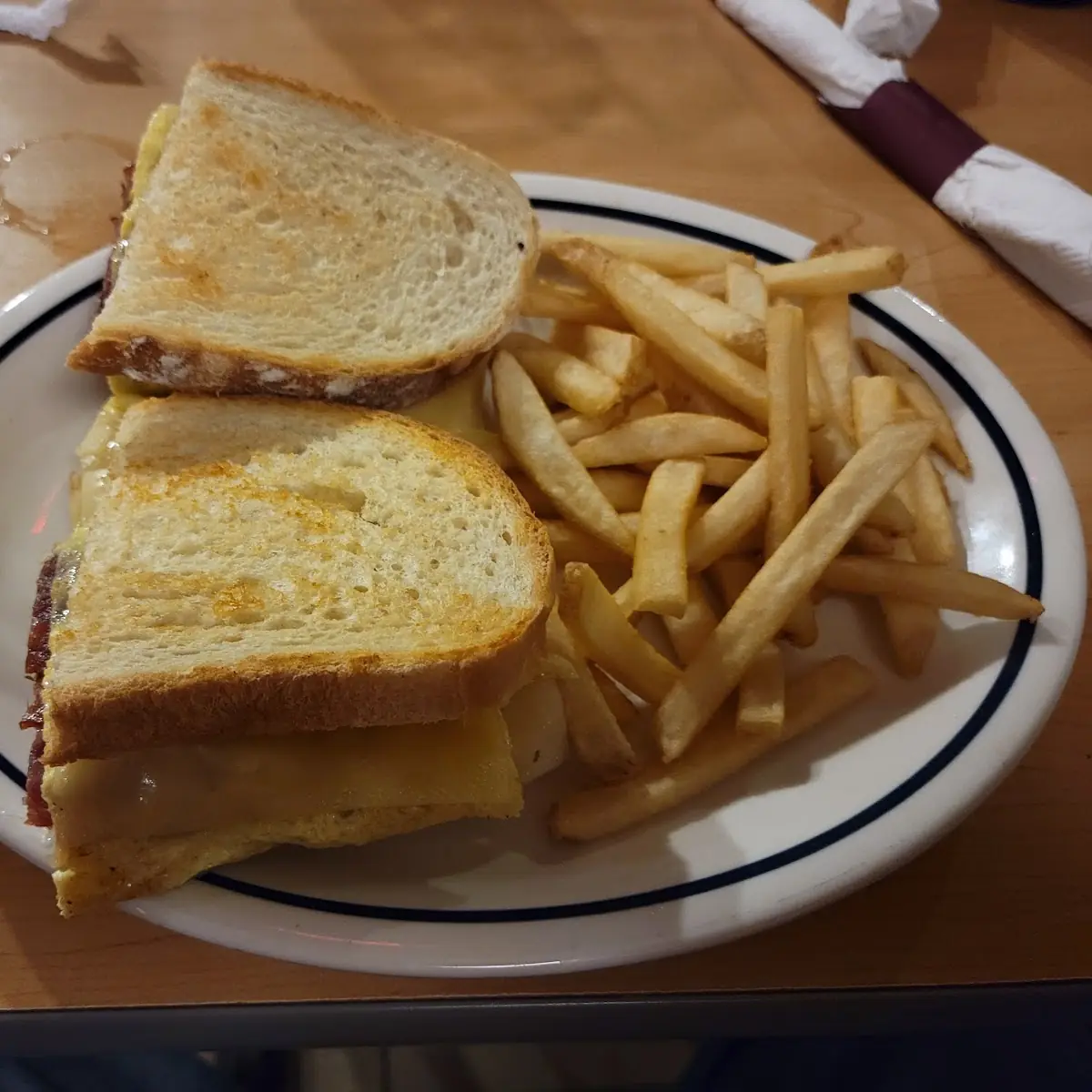 Ham and Cheese Sandwich and Fries